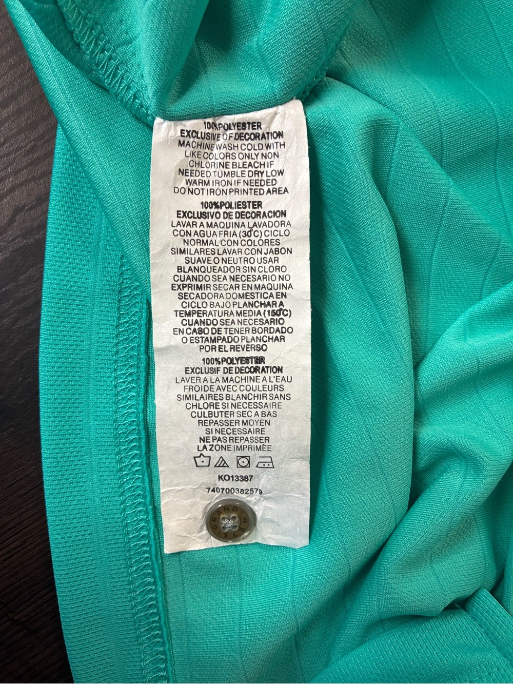 Grand Slam X Polo Shirt Men's XL Teal Aqua Performance Golf Short Sleeve - Picture 5 of 8
